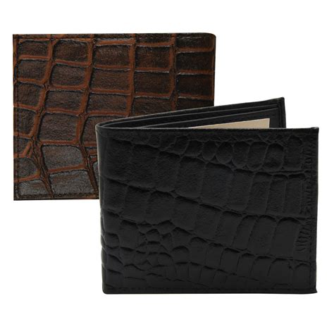 Rivington Crocodile Embossed Leather Wallet with Passcase